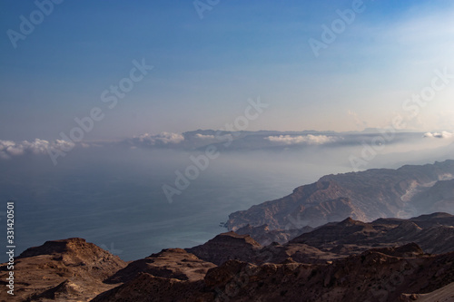 view through Canyon to the ocean along the coastal road to Salalah in Oman © Stefan