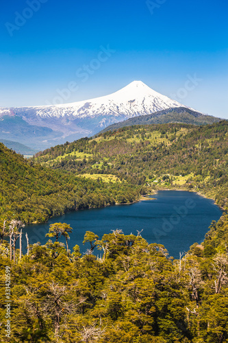 volcano osorno viewpoints blue water cabulco villarica chile volcan thaw river snow on top chile puerto varas puerto mont pucon villarica osorno blue water blue sky sunset