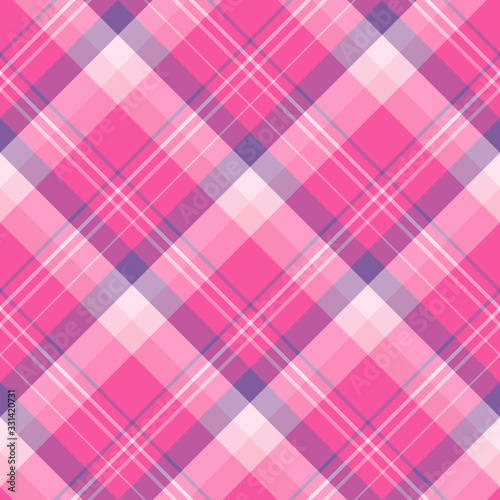 Seamless pattern in great beautiful light and bright pink and violet colors for plaid, fabric, textile, clothes, tablecloth and other things. Vector image. 2