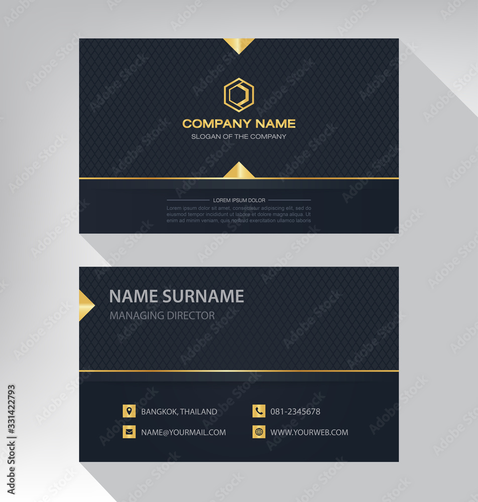 Business card in modern luxury style black and gold color