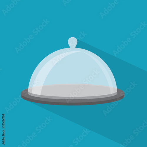 transparent glass food dome icon- vector illustration
