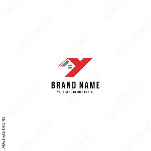 letter Y home logo design vector