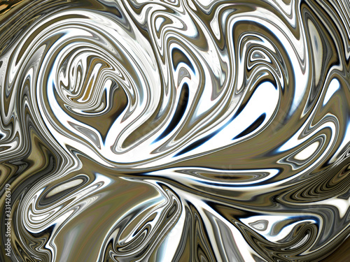 Unique delicately textured swirled liquified modern abstract design perfect for wallpapers and backgrounds in bright silver, gray and white tints and hues. 