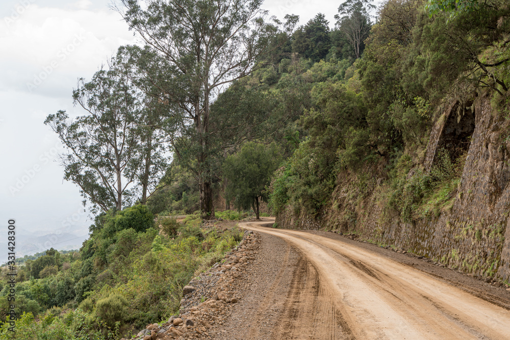 Road in Simien Mountains, Ethiopia Road in Simien Mountains, Ethiopia