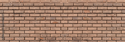 Empty old brick wall texture background. Copy space panorama picture
