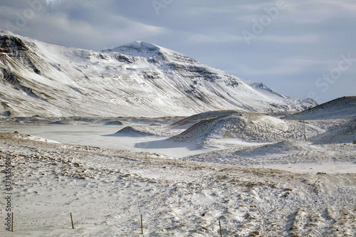 Iceland. Landscape in wintertime