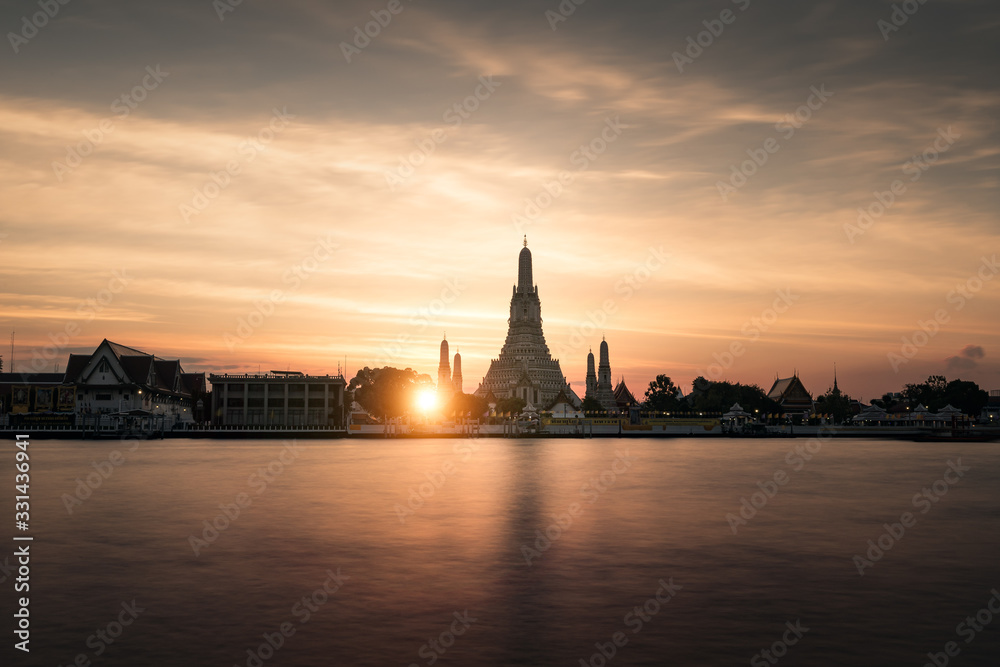 Wat Arun temple during sunset, Bangkok, Thailand