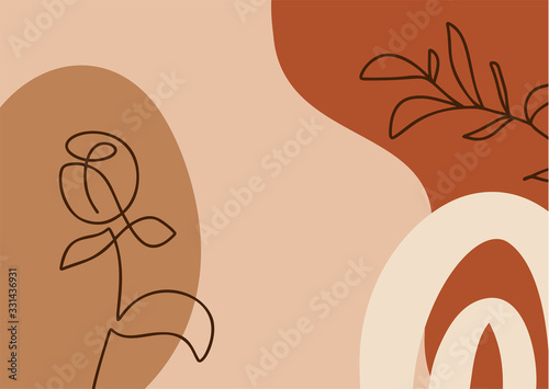 Abstract hand drawn floral pattern with flowers. Vector illustration element for design of greeting card, season summer or spring time