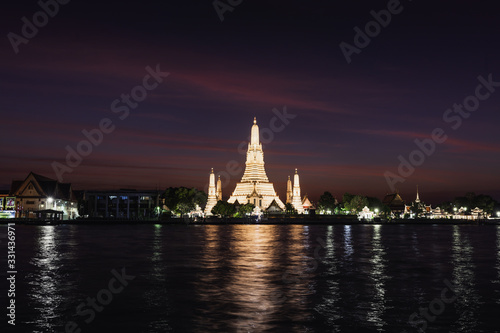 Wat Arun temple, Bangkok, Thailand at blue hour