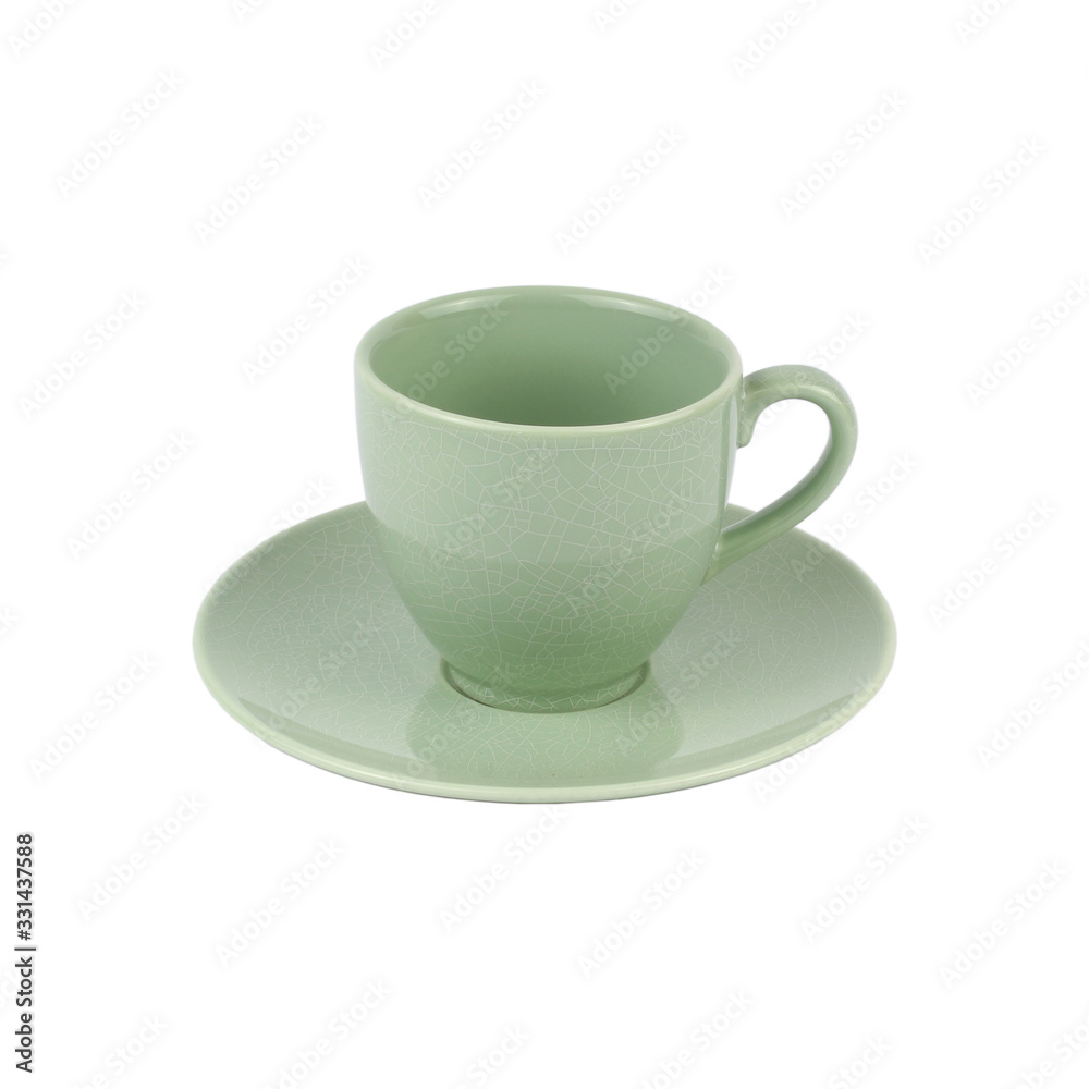 colored cup coffe cup teacup on a plate