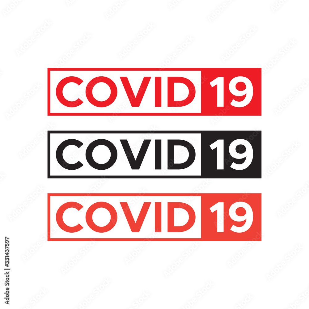 COVID-19 design lettering logo vector COVID-19 design lettering logo vector