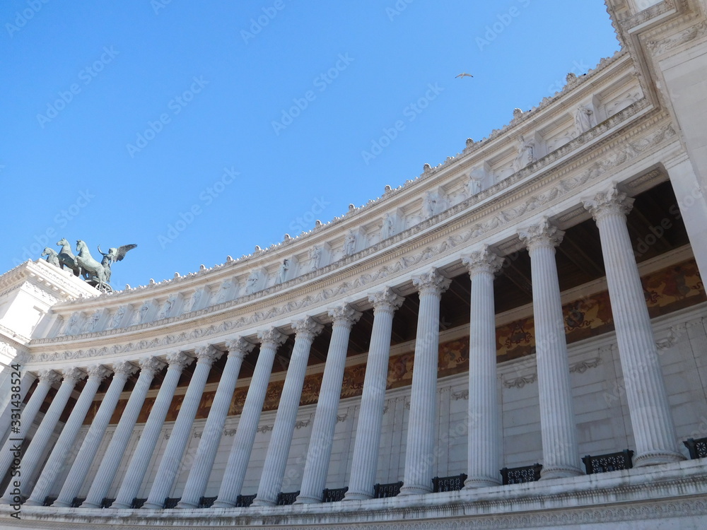 Altar of the Fatherland, grand marble, classical temple, Rome, Italy