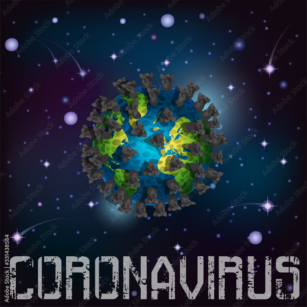 Naklejka premium Coronavirus Covid-19 infects planet Earth. vector illustration