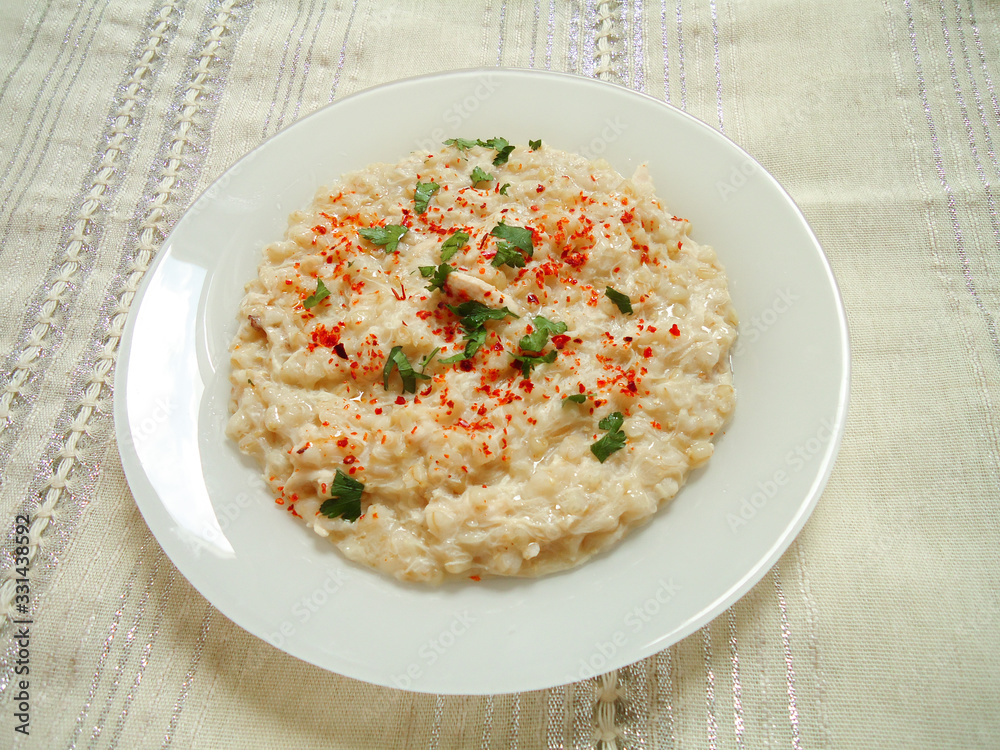 wheat meal Keskek with chicken wheat meal Keskek with chicken