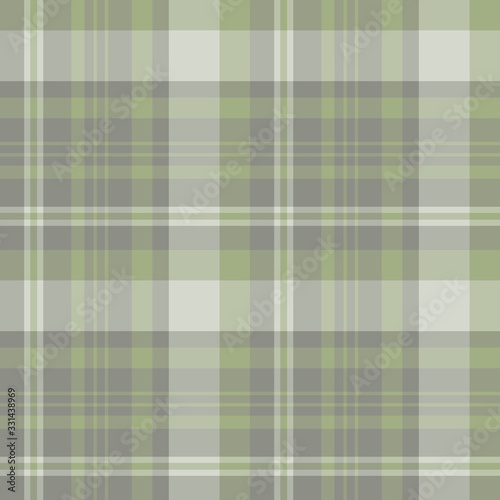Seamless pattern in great discreet gray and swamp green colors for plaid, fabric, textile, clothes, tablecloth and other things. Vector image.