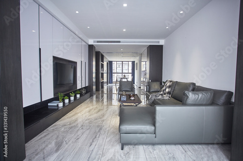 Wallpaper Mural Living room in renovated model room Torontodigital.ca