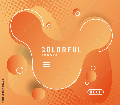 colorful banner liquid background icon