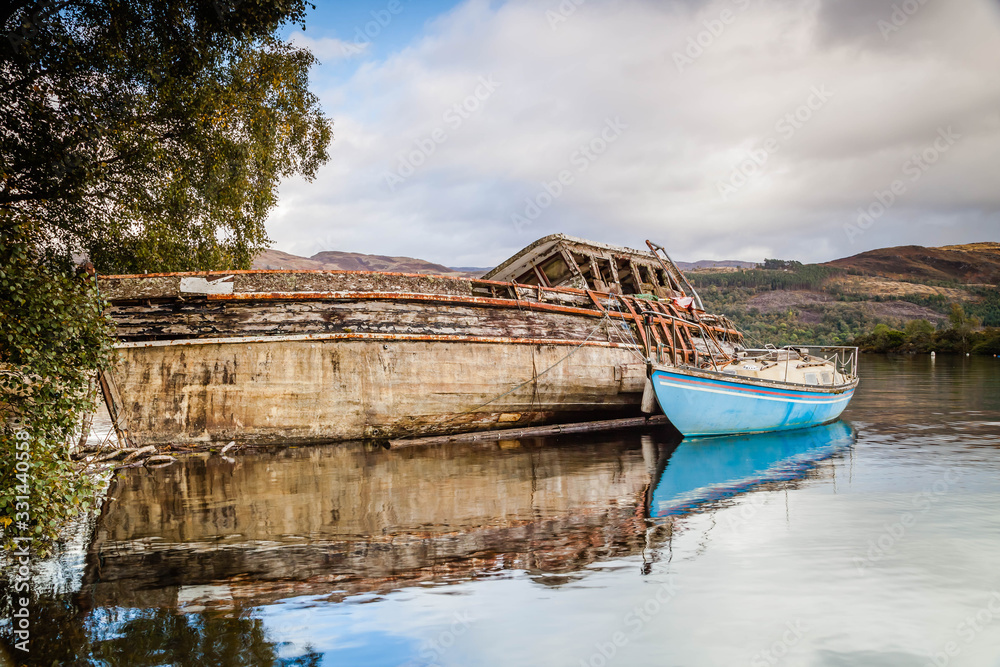 Shipwreck at Loch Ness near Fort Augustus