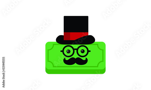 Money Bill with Hat and Moustache 