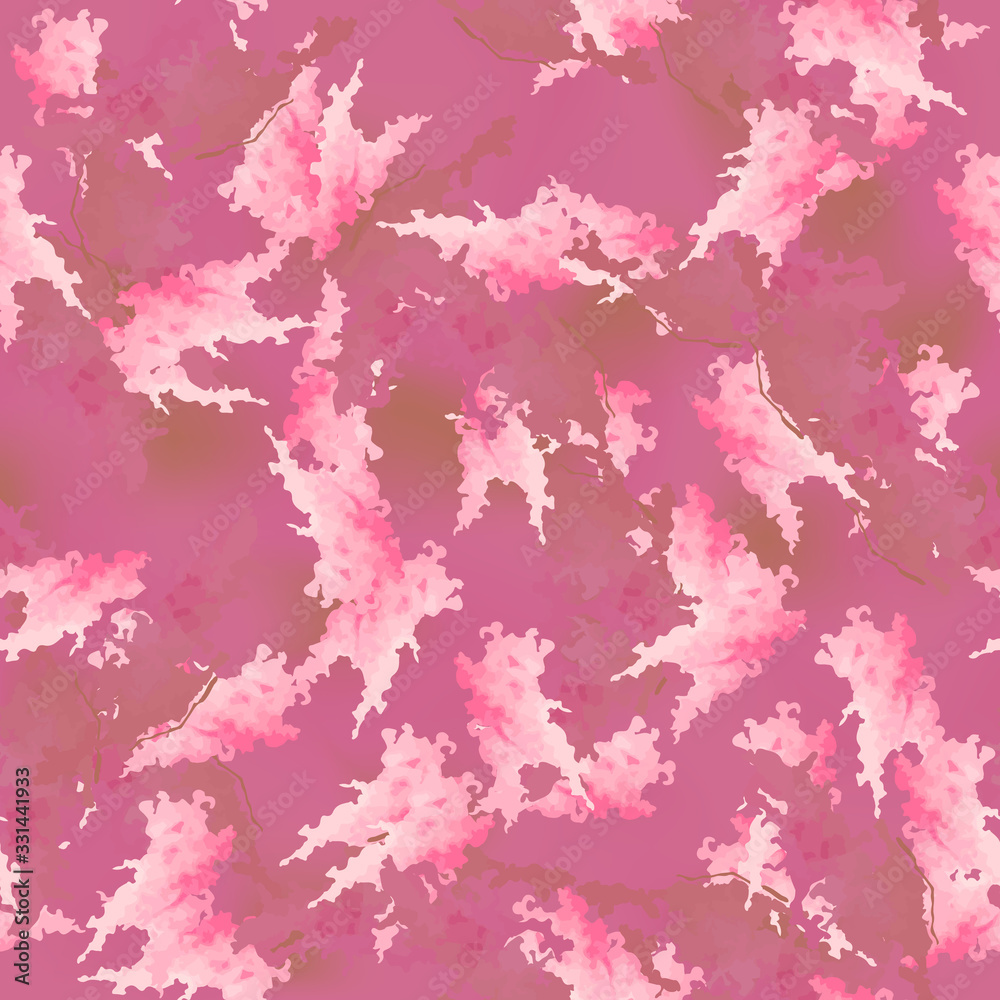 UFO camouflage of various shades of pink, red and brown colors
