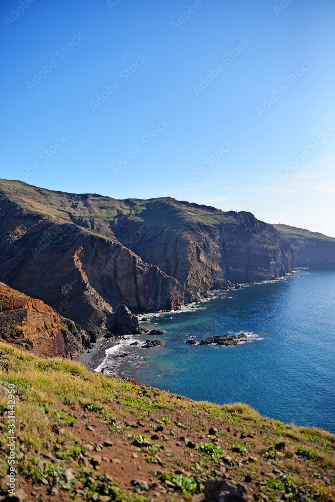 blue ocean in the mountains Madeira blue ocean in the mountains Madeira