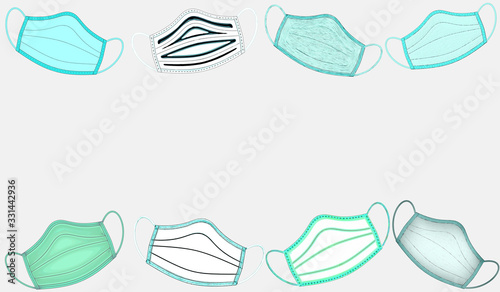 medical mask on a light background, virus protection