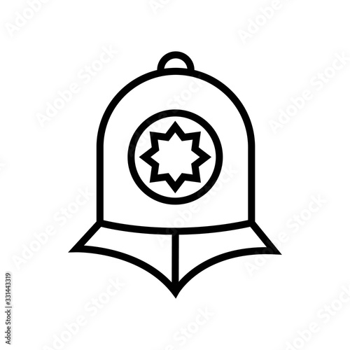 Police helmet glyph icon vector