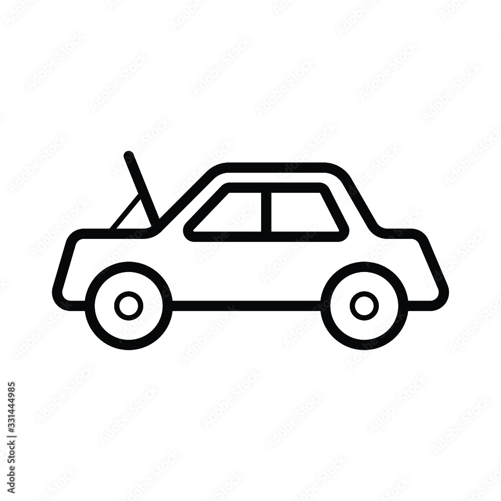 Fototapeta premium Broken car glyph icon vector