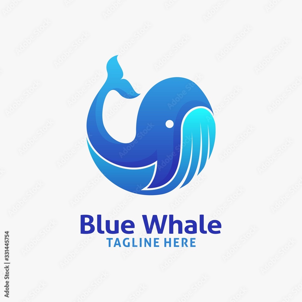 Fototapeta premium Blue whale logo design