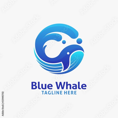 Circle whale logo design