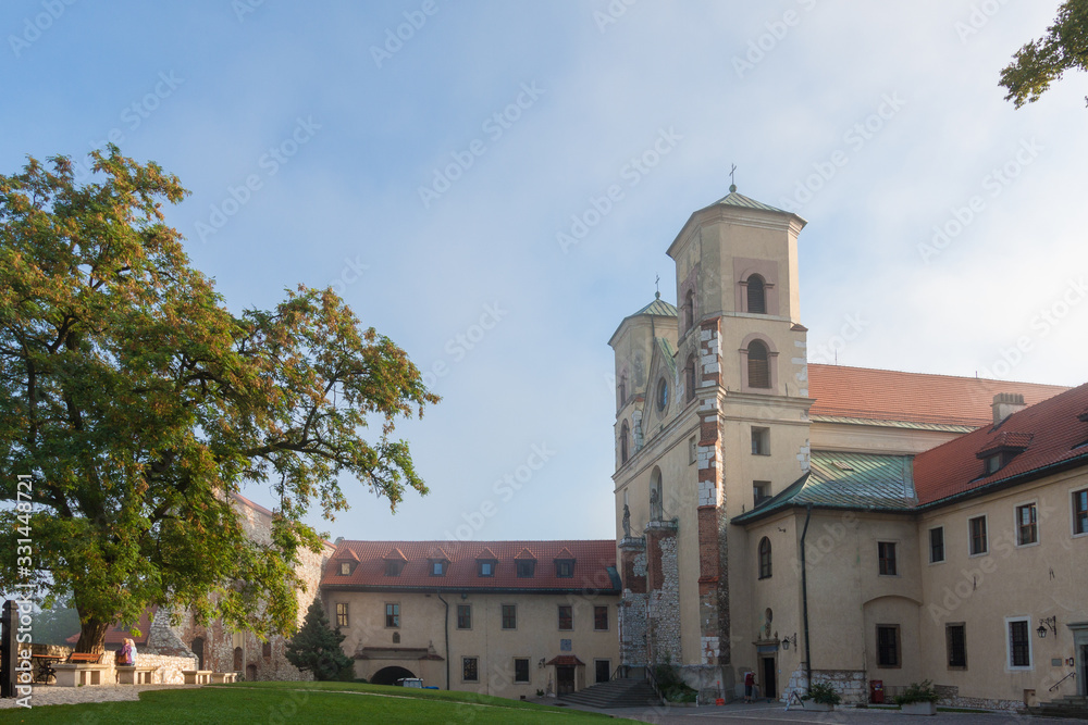 Benedictine monastery on the rocky hill by the Vistula river in Tyniec near Cracow, Poland