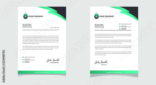 Business Letterhead template with modern abstract design vector Illustration EPS 10