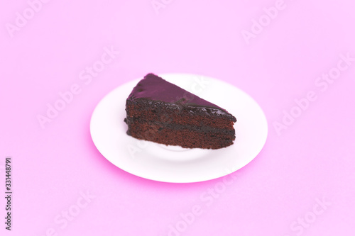 A piece  cake  on the color plate