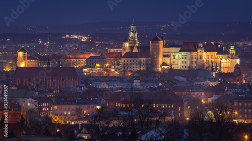 View of the Cathedral and adoining buildings within the Wawel Royal Castle complex on Wawel Hill in Krakow  Poland