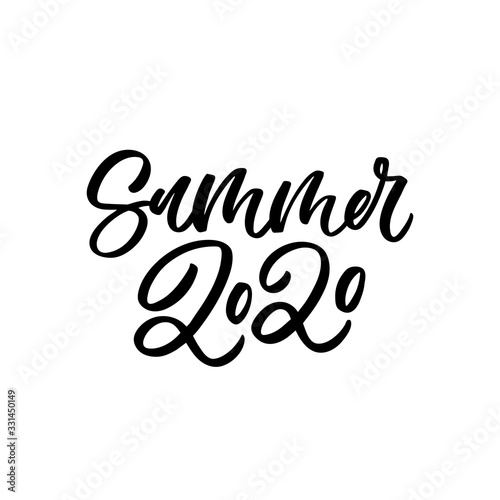 Hand drawn lettering card. The inscription  Summer 2020. Perfect design for greeting cards  posters  T-shirts  banners  print invitations.
