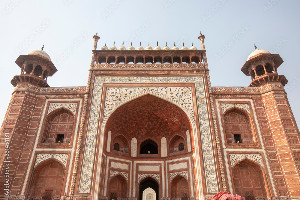 The Great Gate also called Darwaza-i-rauza is the gateway to the Gardens of the Taj Mahal