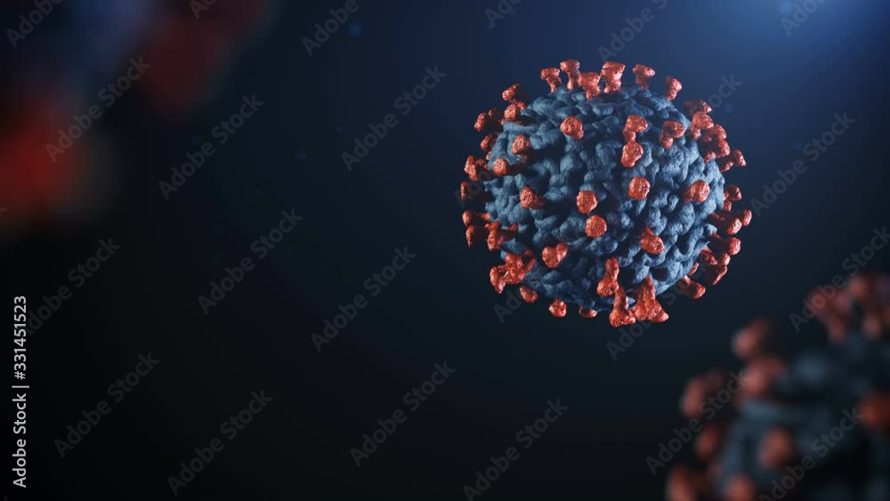 Visualisation of corona virus coronavirus COVID-2019 in microscope