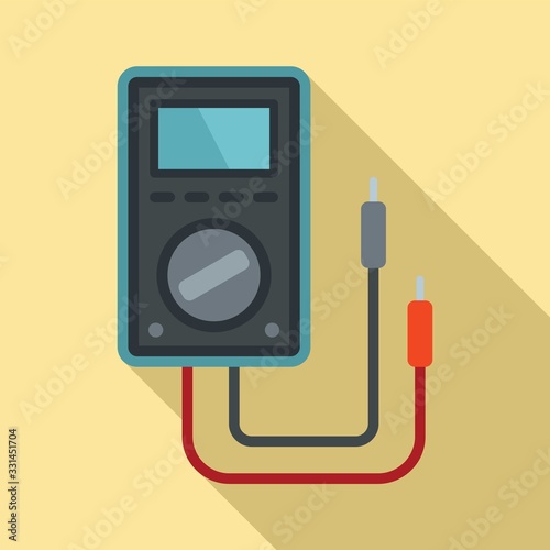 Voltage multimeter icon. Flat illustration of voltage multimeter vector icon for web design