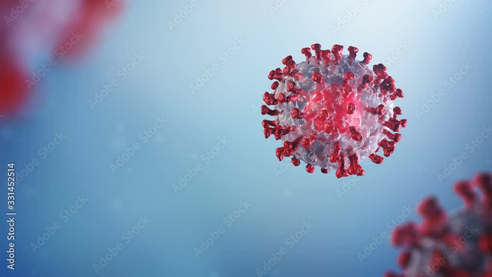 Visualisation of corona virus coronavirus COVID-2019 in microscope