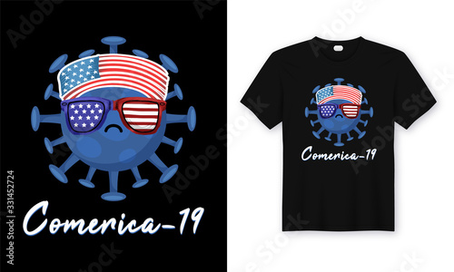 Comerica Coronavirus usa t shirt design. photo