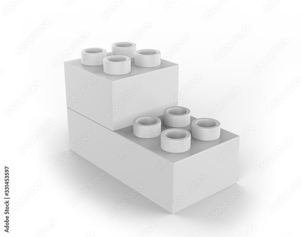 Fototapeta premium Blank building block for branding, 3d render illustration.