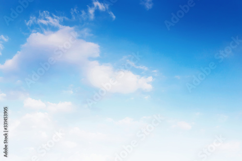 The sky is blue with beautiful clouds.