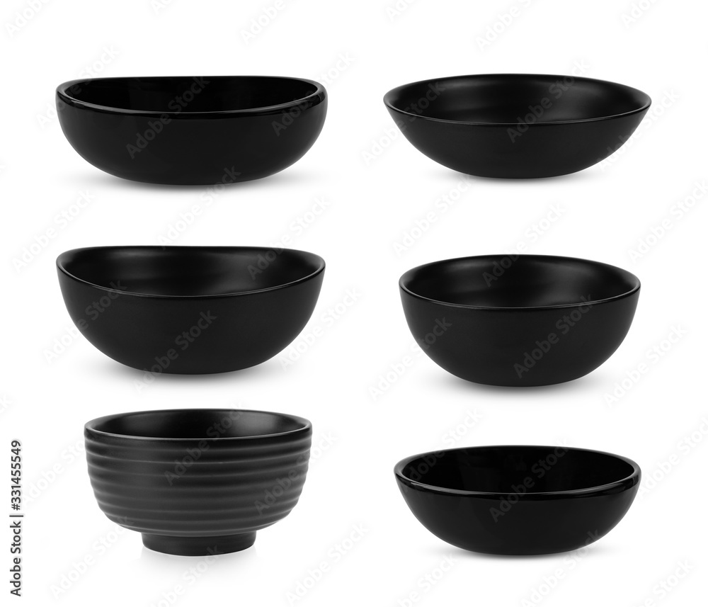 black bowl on white background black bowl on white background