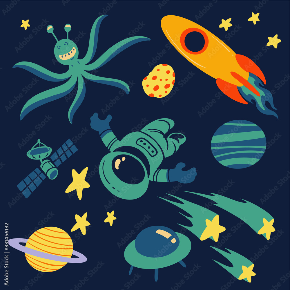 Vector illustration of outer space pattern