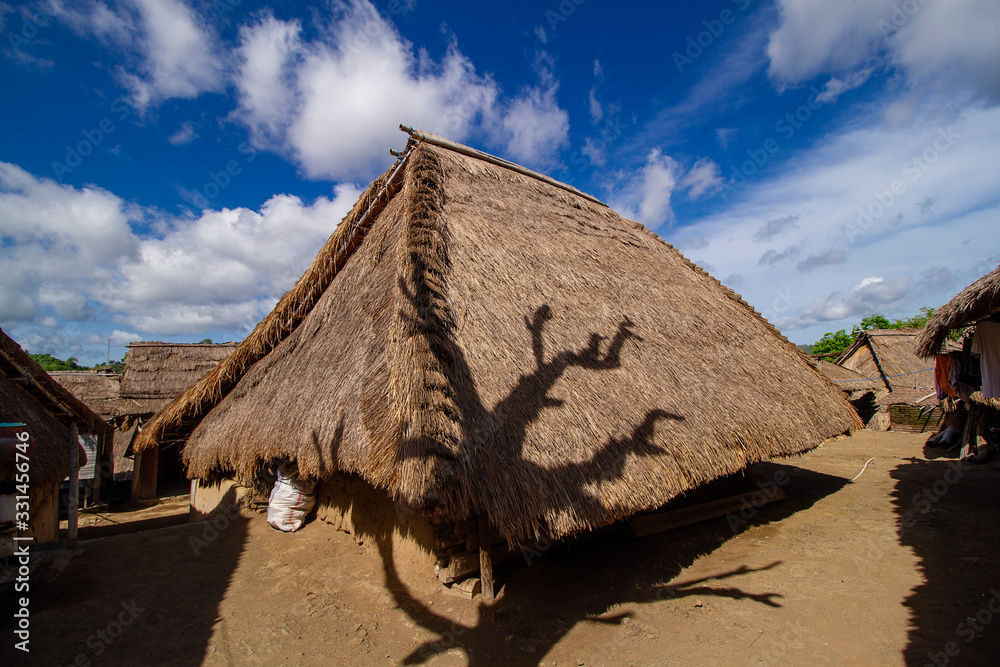 sasak tribe traditional house in sade village, Lombok, Indonesia