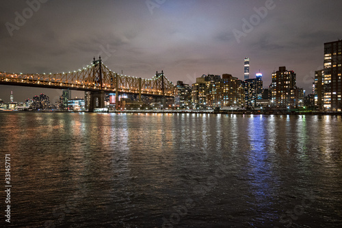 Manhattan skyline on a stormy night