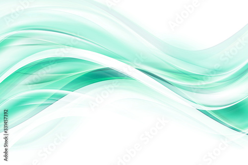 Design abstract trendy element. Green modern bright waves art. Blurred pattern effect background. Decorative business concept.