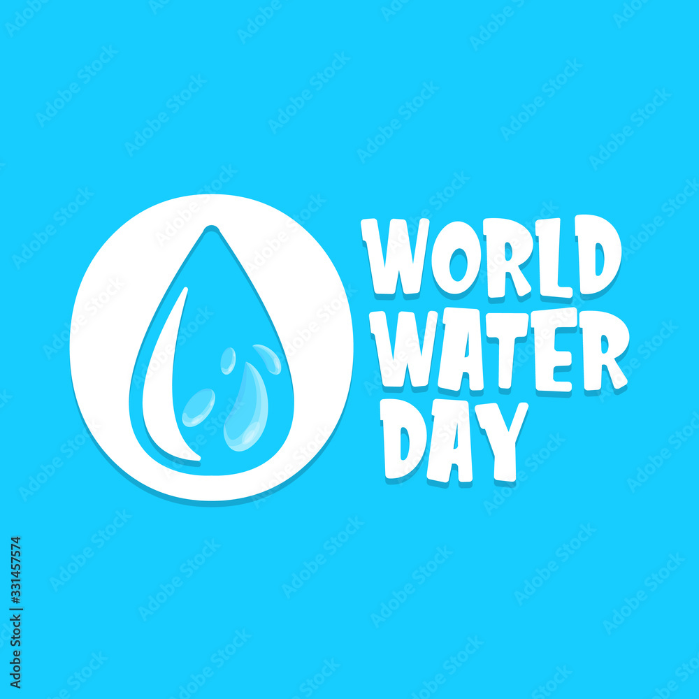 World water day greeting card or banner design template. International water day concept vector illustration with text and pure water background. World water day greeting card or banner design template. International water day concept vector illustration with text and pure water background.