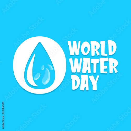 World water day greeting card or banner design template. International water day concept vector illustration with text and pure water background.