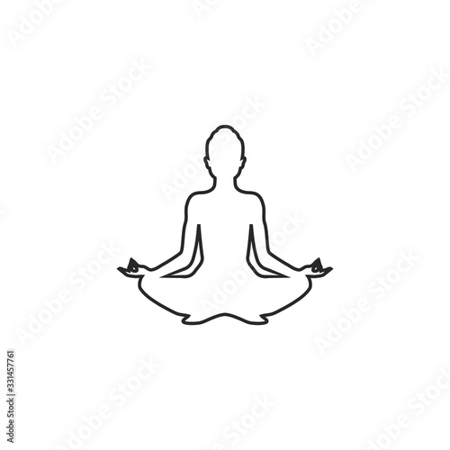 Yoga line icon. lotus position silhouette. Vector shape